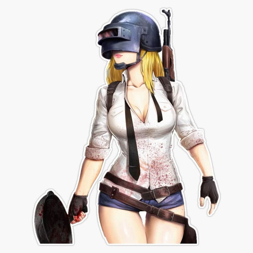 The Pubg Girl Vinyl Waterproof Sticker Decal Car Laptop Wall Window Bumper Sticker 5"