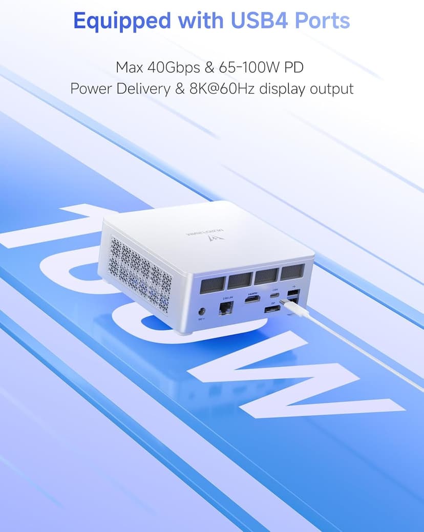 MINISFORUM UM870 Slim Mini PC Barebone AMD Ryzen 7 8745H(8C/16T), Mini Desktop Computer Without RAM/SSD/OS, AMD Radeon 780M Graphics, USB4/HDMI2.1/DP1.4 Output, 2.5G LAN, 4xUSB Ports, WiFi 6E, BT5.3