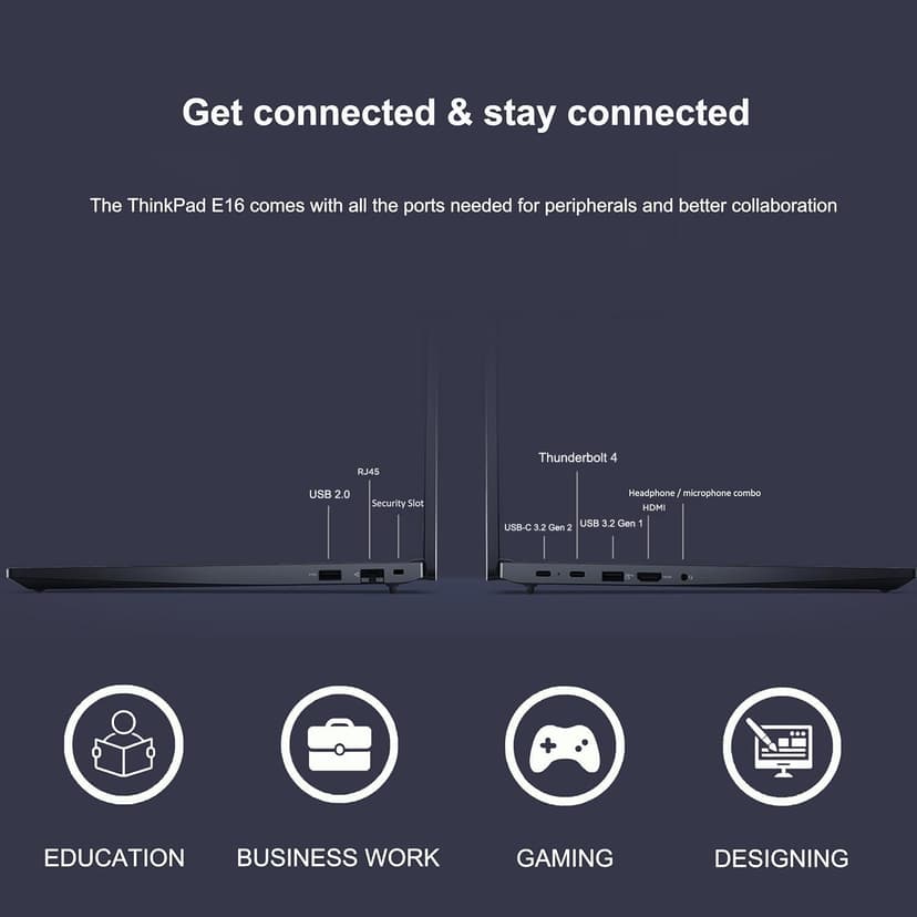 Lenovo ThinkPad E16 Business Laptop (16" FHD+ Anti-Glare, Intel 10-Core i7-1355U, 40GB RAM, 1TB SSD), Backlit, Fingerprint, 1080p Webcam w/Shutter, Thunderbolt 4, Ethernet, Win 11 Pro w/ AI Copilot