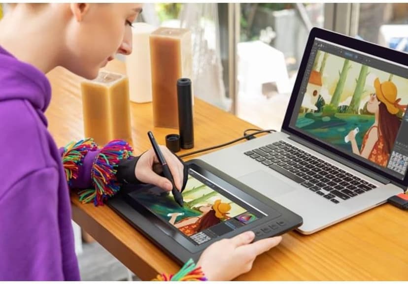 XP-PEN Artist12 11.6 Inch FHD Drawing Monitor Pen Display Graphic Monitor with PN06 Battery-Free Multi-Function Pen Holder and Glove 8192 Pressure Sensitivity