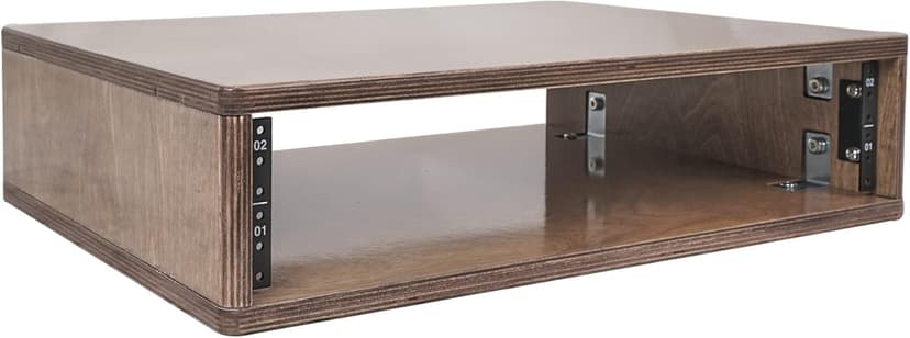 Sound Town DIY 2U Studio Rack with Solid Baltic Birch Plywood, Weathered Brown for Recording Room, Home Studio (SDRK-Y2B)