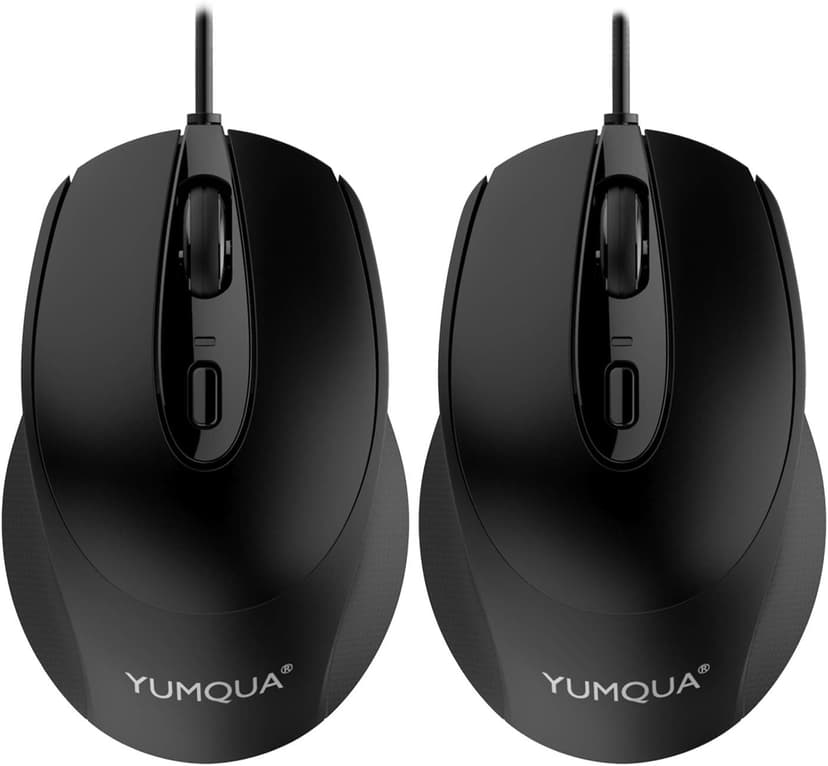 G222 Silent Computer Mouse - 2 Pack Wired Optical USB Mouse, 800/1200 DPI, Home & Office, Desktop & Laptop PC & Chromebook