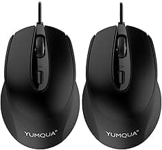 G222 Silent Computer Mouse - 2 Pack Wired Optical USB Mouse, 800/1200 DPI, Home & Office, Desktop & Laptop PC & Chromebook