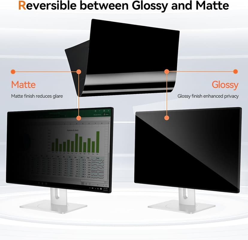 [2 Pack] 24 Inch Computer Privacy Screen for 16:9 Aspect Ratio Widescreen Monitor, Eye Protection Anti Glare Blue Light Computer Monitor Privacy Filter, Removable Anti-Scratch 24in Protector Film