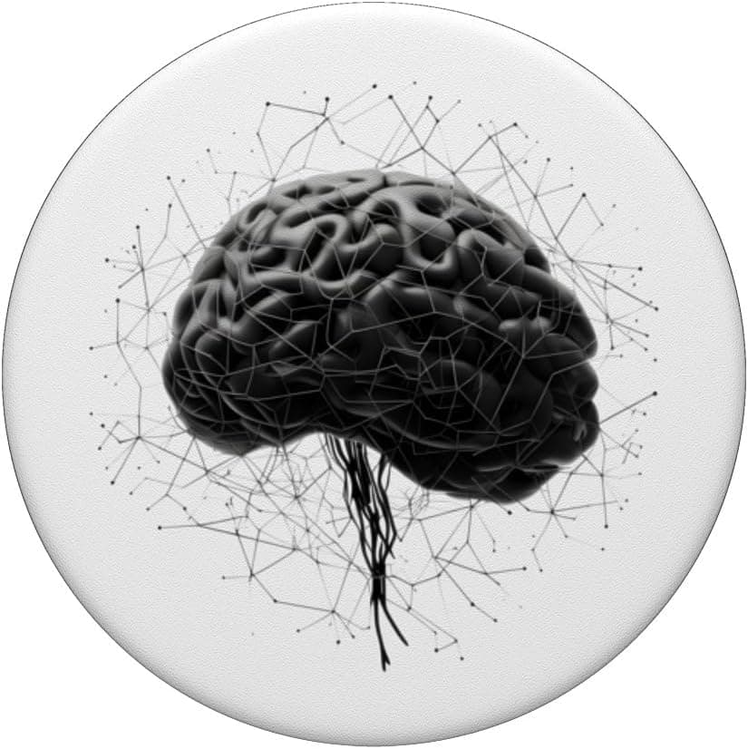 Brain Neural AI Deep Learning Computer Algorithm Programmer PopSockets Swappable PopGrip