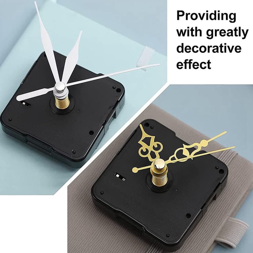 5 Pcs Clock Movement Mechanism Parts Silence Quartz DIY Wall Clock with 7 Different Pairs Clock Hands Replacement Kit