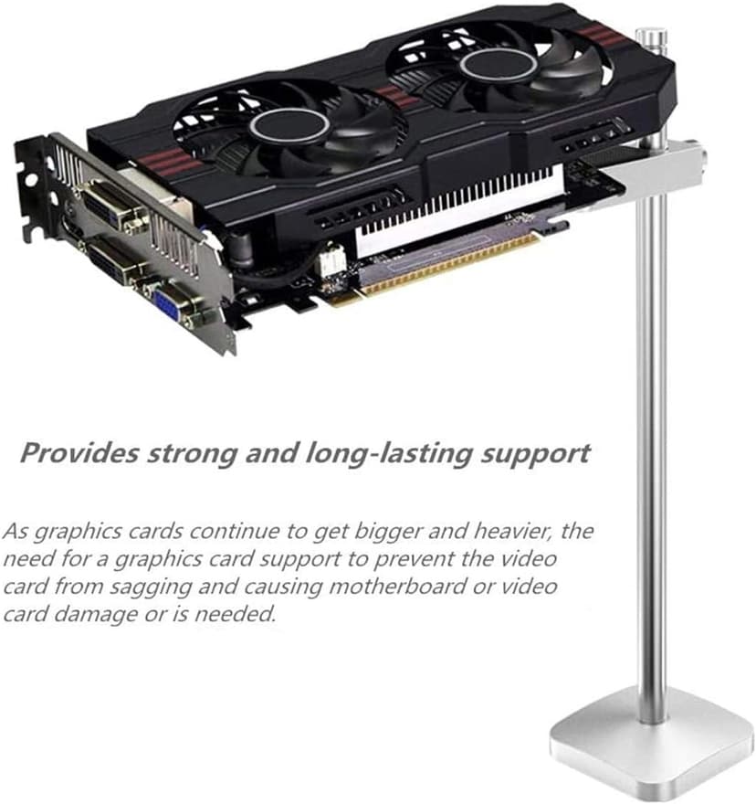 Graphics Card GPU Brace Support, Video Card Sag Holder Bracket, GPU Stand, Anodized Aerospace Aluminum (Silver)