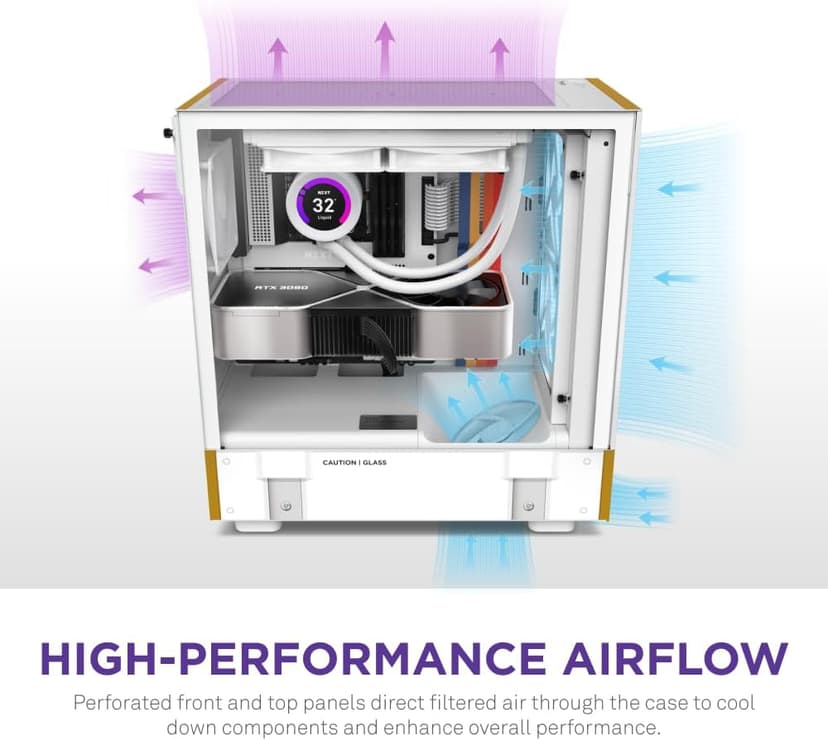 NZXT H5 Flow Starfield | Compact ATX Mid-Tower PC Gaming Case | High Airflow Perforated Front Panel | Tempered Glass Side Panel | Cable Management | 2 x 120mm Fans Included | 280mm Radiator Support