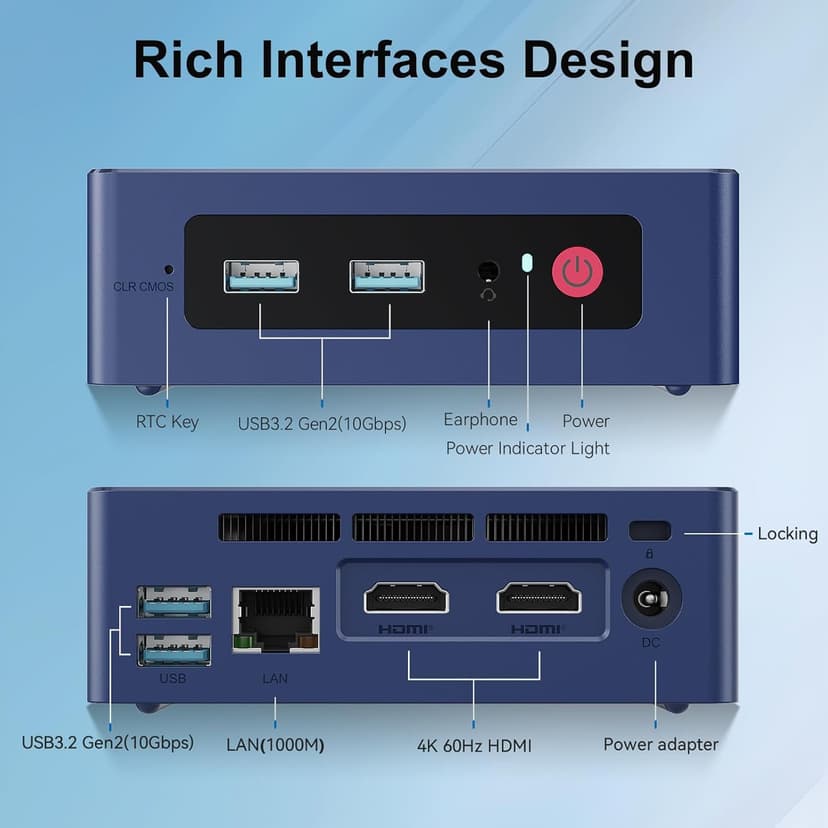 Beelink Mini S13 Mini PC,13th Intel Twin Lake-N150 (up to 3.6GHz, Upgraded N100), 16GB DDR4 1TB M.2 SSD, Mini Desktop Computer Support 4K Dual Display/USB 3.2/WiFi 6/BT 5.2 for HTPC/Office/Business