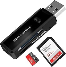 USB 3.0 SD Card Reader for PC, Laptop, Mac, Windows, Linux, Chrome, SDXC, SDHC, SD, MMC, RS-MMC, Micro SDXC Micro SD, Micro SDHC Card and UHS-I Cards - No SD Card Included. (USB 3.0 SD -Black2)