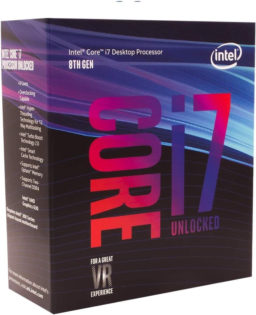 Intel Core i7-8700K Desktop Processor 6 Cores up to 4.7GHz Turbo Unlocked LGA1151 300 Series 95W