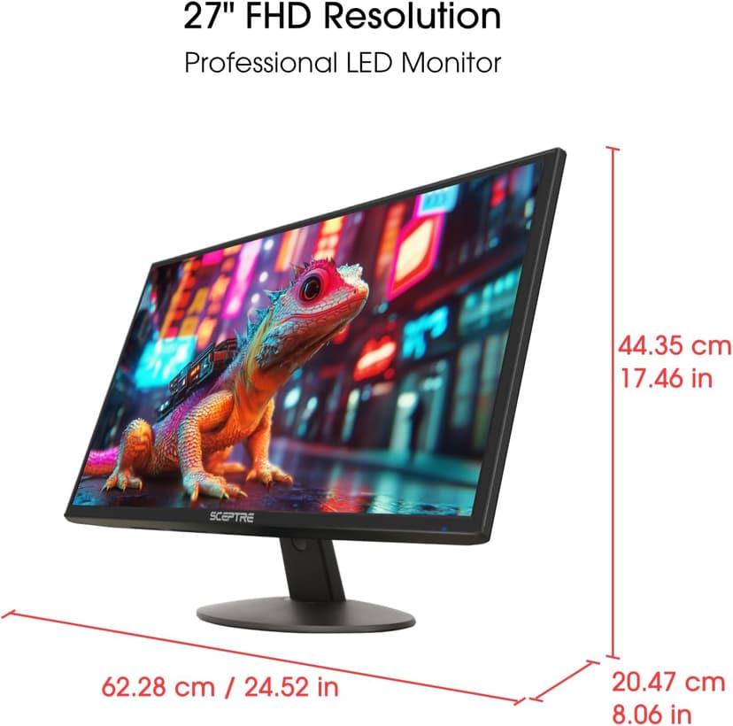 Sceptre Nw 27-inch 100Hz Gaming Monitor HDMI x2 VGA Build-in Speakers, Machine Black 2025