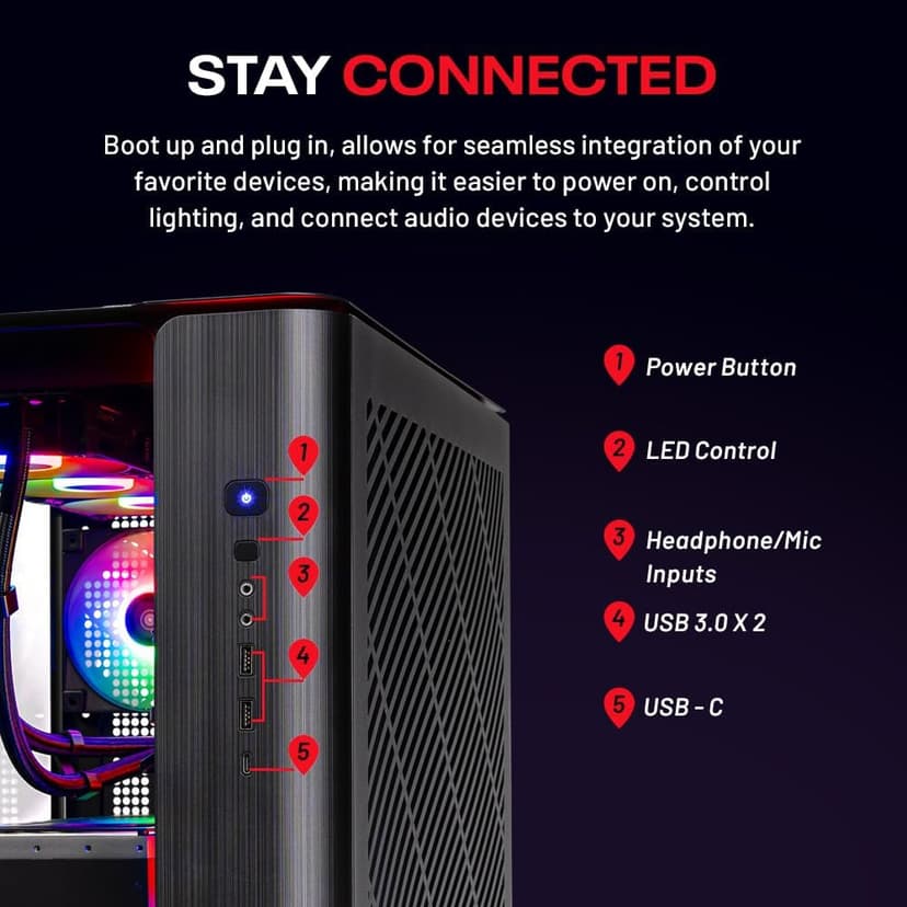 Skytech King 95 Gaming PC Desktop, Ryzen 7 9800X3D 4.7 GHz (5.2 GHz Turbo), NVIDIA RTX 5070 Ti 16GB, 2TB Gen4 NVMe SSD, 32GB DDR5 RAM 6000 RGB, 850W Gold PSU, 360mm ARGB AIO, Wi-Fi, Win 11