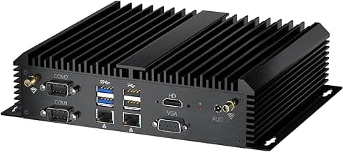 Thdeukoty Fanless Mini PC, Industrial Desktop Computers Windows 11 Pro, HTPC i5-8250U up to 3.4Ghz, 16G DDR4 RAM 256G SSD/COM/USB 3.0/4K/HDMI/VGA/2.5G LAN/WIFI6/BT 5.1/Full Metal Case/Auto Power On