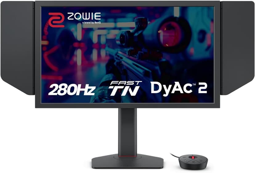 BenQ Zowie XL2546X+ 24.1 Fast TN 280Hz Gaming Monitor for Esports, Motion Clarity DyAc 2, 1080p, XL Setting to Share, S Switch, Shielding Hood, Industrial Grade Bearing Height Adjustment