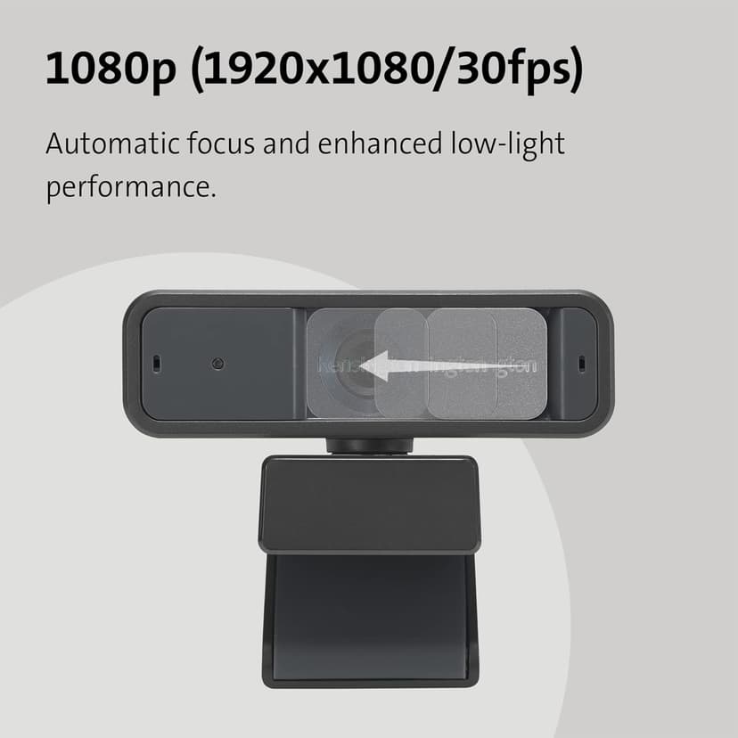 Kensington W2050 Pro 1080p Auto Focus Pro Webcam with Dual Stereo Microphone for Video Conferencing, Software Control, Privacy Shutter, Compatible with Zoom/Skype/Teams and More (K81176WW)
