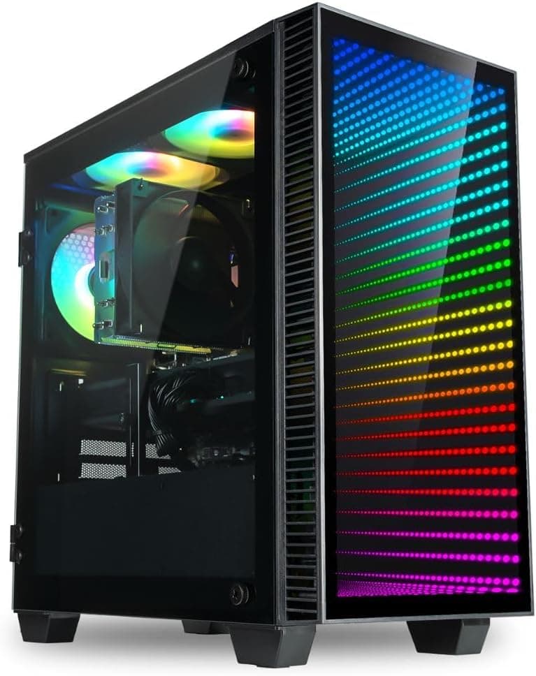 Empowered PC Continuum Micro Gaming Desktop - NVIDIA GeForce RTX 5060 Ti 16GB, AMD 8-Core Ryzen 7 5700X CPU, 32GB RAM, 2TB NVMe SSD, WiFi, Windows 11 Pro - RGB Gamer Computer