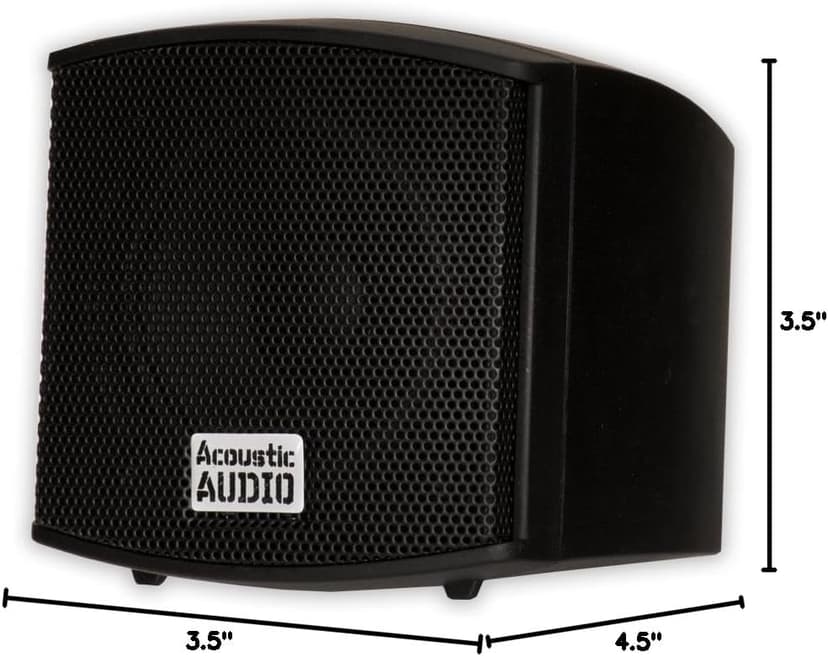 Acoustic Audio AA321B Mountable Indoor Speakers 400 Watts Black Bookshelf Pair