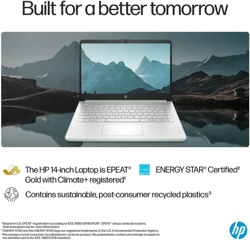 HP Business Student Laptop Computer - Windows 11 Pro & Microsoft Office Lifetime | 14 inch HD | AI-Powered, 12 Hr Batter N-Serious Laptop| 16GB RAM, 128GB UFS, 256GB Extend Micro SD | Green