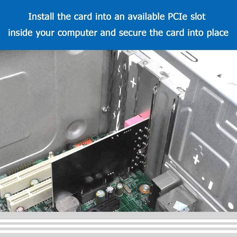 5.1 Internal PCIe Sound Card for PC Windows 8 7 with Low Profile Bracket, 3D Stereo PCI-e Audio Card, CMI8738 Chip 32/64 Bit Sound Card PCI Express Adapter