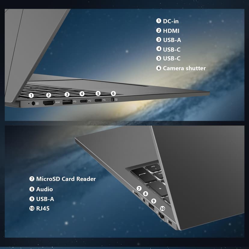 Machenike 17.3’’ Laptop, Intel Processor, 16GB DDR5 RAM, 512GB SSD, Backlit Keyboard, Large-Screen with 120Hz Refresh Rate, Perfect for Work, School, and Streaming, Windows 11 Home, Modern Grey