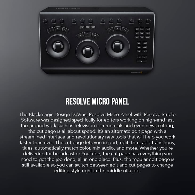 Blackmagic Design Davinci Resolve Micro Panel (BMD-DV-RES-BBPNLMIC)