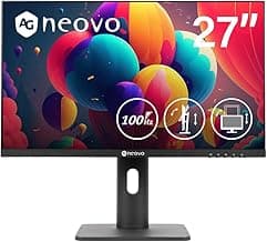 AG Neovo MH2703 27 inch Monitor Adjustable Height, Rotate, Swivel,100Hz, TUV Eyesafe, FHD 1080p, VGA, HDMI, and DisplayPort
