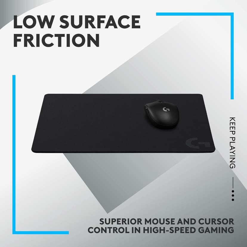Logitech G440 Hard Gaming Mouse Pad, Optimized for Gaming Sensors, Moderate Surface Friction, Non-Slip Mouse Mat - Black