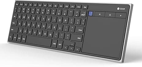 CZUR Rechargeable Bluetooth Keyboard with Touchpad, Portable Computer Keyboard with Trackpad, Wireless Ultra Slim Keyboard for PC/Laptop/Tablet/Phone