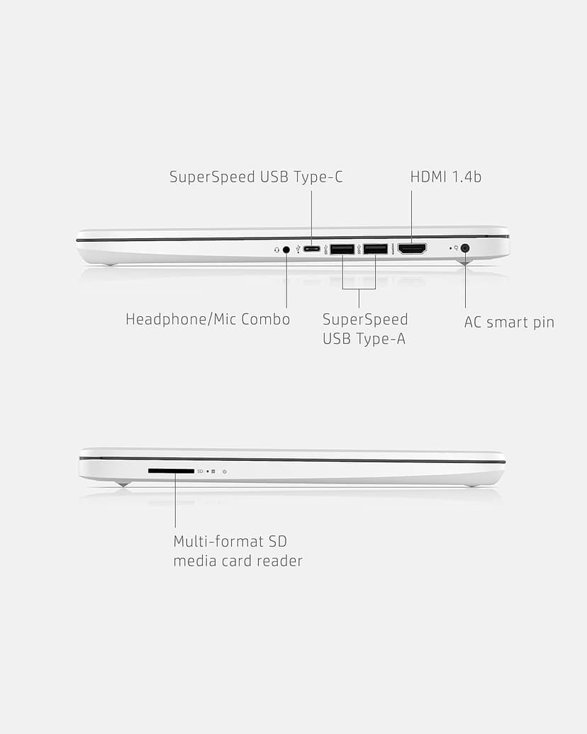 HP 14 Laptop, Intel Celeron N4020, 4 GB RAM, 64 GB Storage, 14-inch Micro-edge HD Display, Windows 10 Home, Thin & Portable, 4K Graphics, (14-dq0040nr, Snowflake White) (Renewed)
