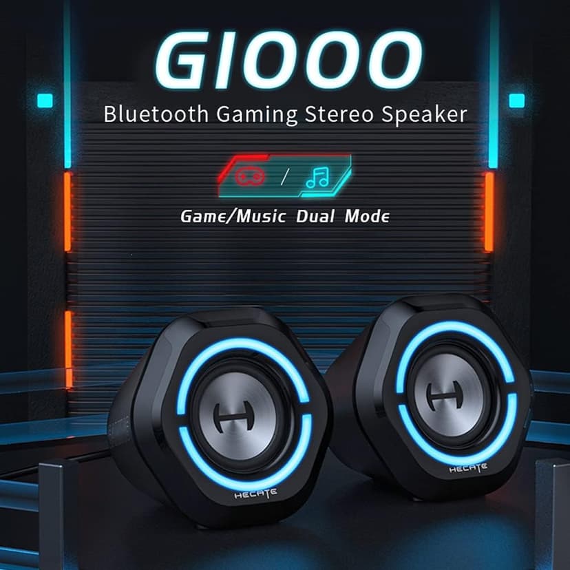 Edifier Bluetooth 5.3 Gaming Speakers,10W PC USB Computer Speakers for Laptop Desktop 3.5mm aux Input Hecate G1000 Black