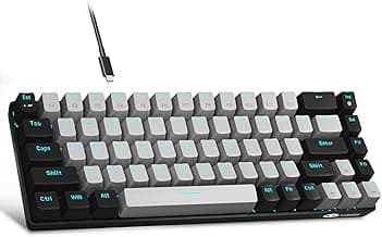 MageGee Portable 60% Mechanical Gaming Keyboard, MK-Box LED Backlit Compact 68 Keys Mini Wired Office Keyboard with Blue Switch for Windows Laptop PC Mac - Grey/Black