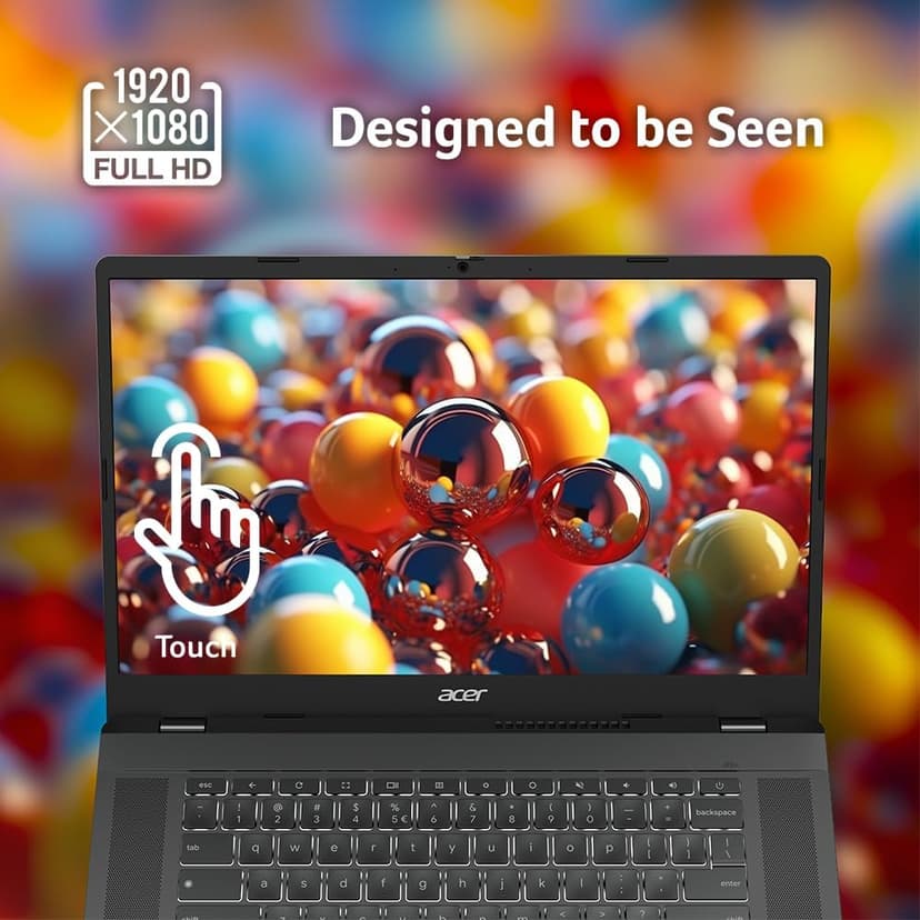 acer Chromebook Plus 515 Laptop with Google AI – 15.6" Full HD 1920 x 1080 IPS Touch Display | Intel Core i3-1305U | 8GB LPDDR5X | 256GB SSD | Wi-Fi 6E | FHD Camera | Chrome OS | CB515-2HT-33M4