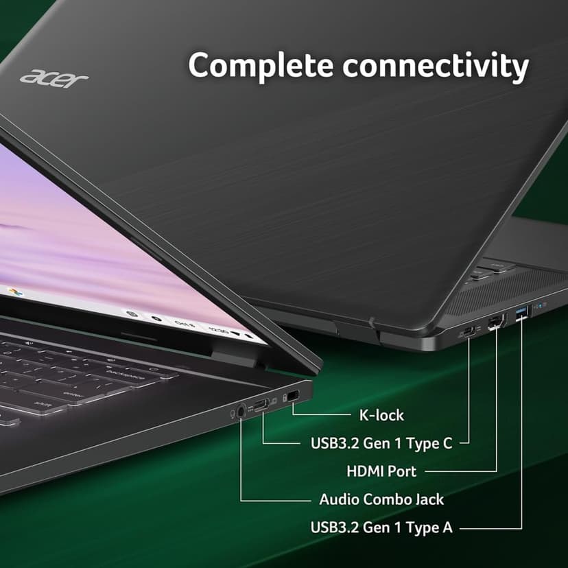 acer Chromebook Plus 515 Laptop with Google AI – 15.6" Full HD 1920 x 1080 IPS Touch Display | Intel Core i3-1305U | 8GB LPDDR5X | 256GB SSD | Wi-Fi 6E | FHD Camera | Chrome OS | CB515-2HT-33M4