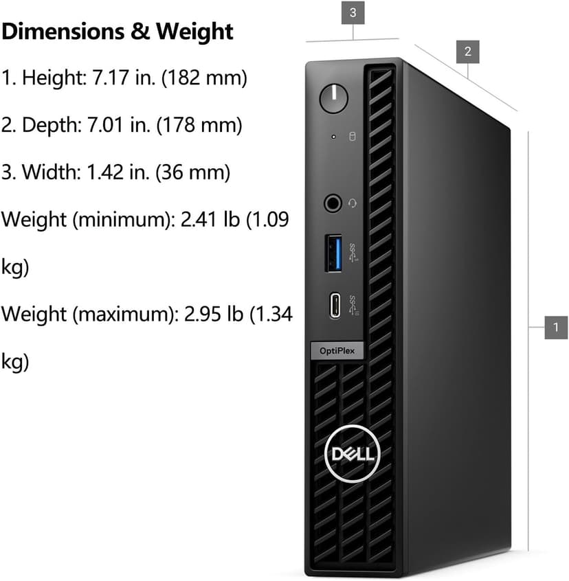 Dell OptiPlex 7020 MFF Micro Form Factor Mini Business Desktop Computer, 14th Gen Intel 14-Core i5-14500T (Beat i7-13700T), 16GB DDR5 RAM, 512GB PCIe SSD, WiFi 6E, 2 DisplayPorts + HDMI, Win 11 Pro