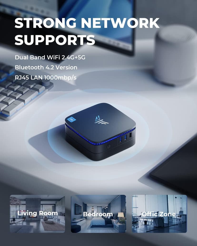 KAMRUI AK1PLUS Mini PC Computer, 12th Alder Lake- N95 up to 3.4 GH, 16GB RAM 512GB M.2 SSD, Mini Desktop Computer, Support 2.5" SSD (up to 2TB), WiFi, BT, 4K, HTPC for Business, Home, Office