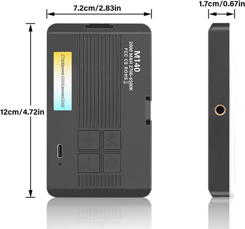 Rechargeable LED Fill Light Portable Pocket Designs Video Light Camera Light For Cell Phones Laptops Makeup Videos