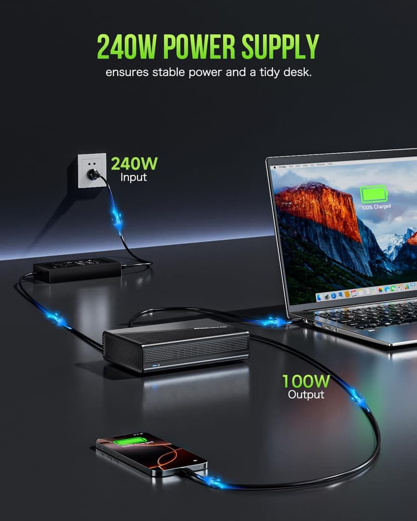 GMKtec AD-GP1 External GPU Docking Station, eGPU Enclosure with AMD Radeon 7600M XT GPU Graphics Card, HDMI2.1, DisplayPort2.0, Oculink, USB4, eGPU Dock for Mini PC Laptop Notebook Game Console