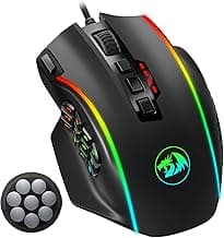 Redragon Gaming Mouse, MMO Mouse Gaming UP 12400 DPI, 19 Macro Programmable Buttons, RGB Mouse with 12 Side Buttons, 8 * 2.4g Weight Tuning for PC Laptop MOBA FPS, M901K, Black
