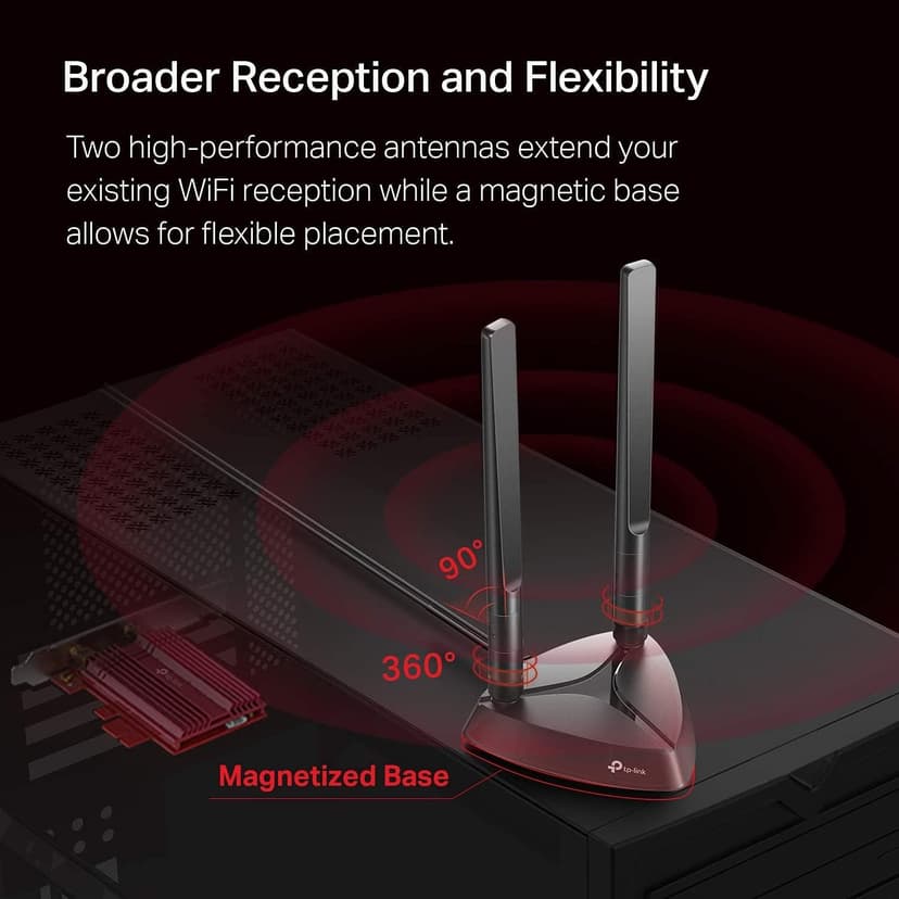 TP-Link WiFi 6 AX3000 PCIe WiFi Card (Archer TX3000E), Up to 2400Mbps, Bluetooth 5.3, 802.11AX Dual Band Wireless Adapter with MU-MIMO, OFDMA, Ultra-Low Latency, Supports Windows 11, 10 (64bit)