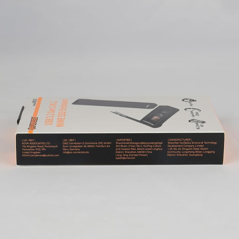 FIDECO M.2 NVMe SSD Enclosure, USB 3.2 Gen 2 to PCIe NVMe Adapter, Sandwich Style Design, Tool-Free Installation, Support UASP and Trim