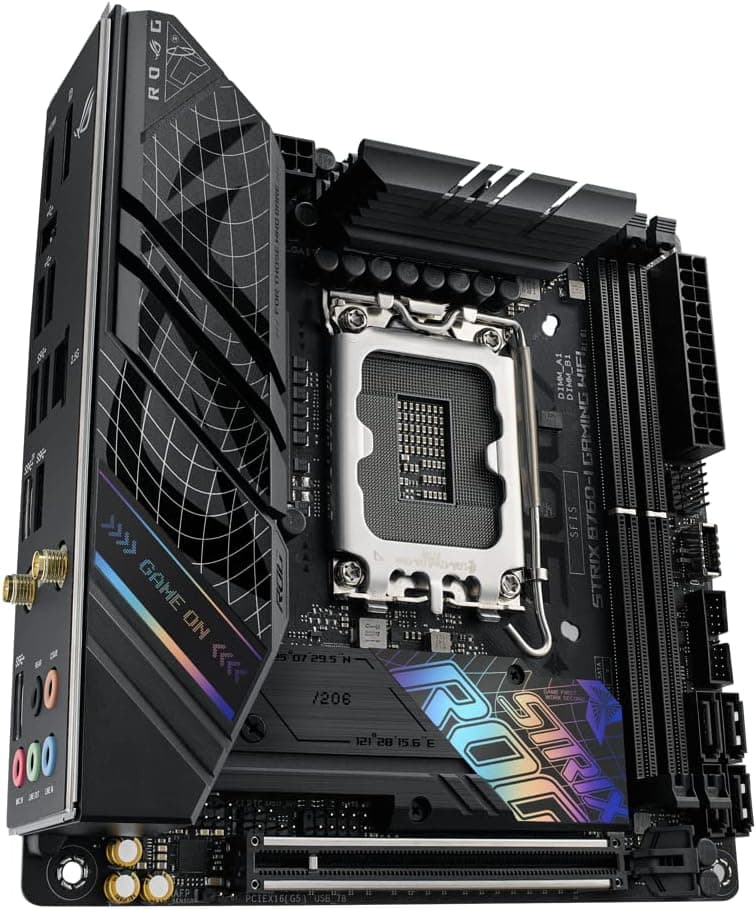 ASUS ROG Strix B760-I Gaming WiFi 6E Intel® B760(13th and 12th Gen)LGA 1700 mini-ITX motherboard,8 + 1 power stages,DDR5 up to 7600 MT/s, PCIe 5.0,2xM.2 slots,USB 3.2 Gen 2x2 Type-C,Aura Sync RGB