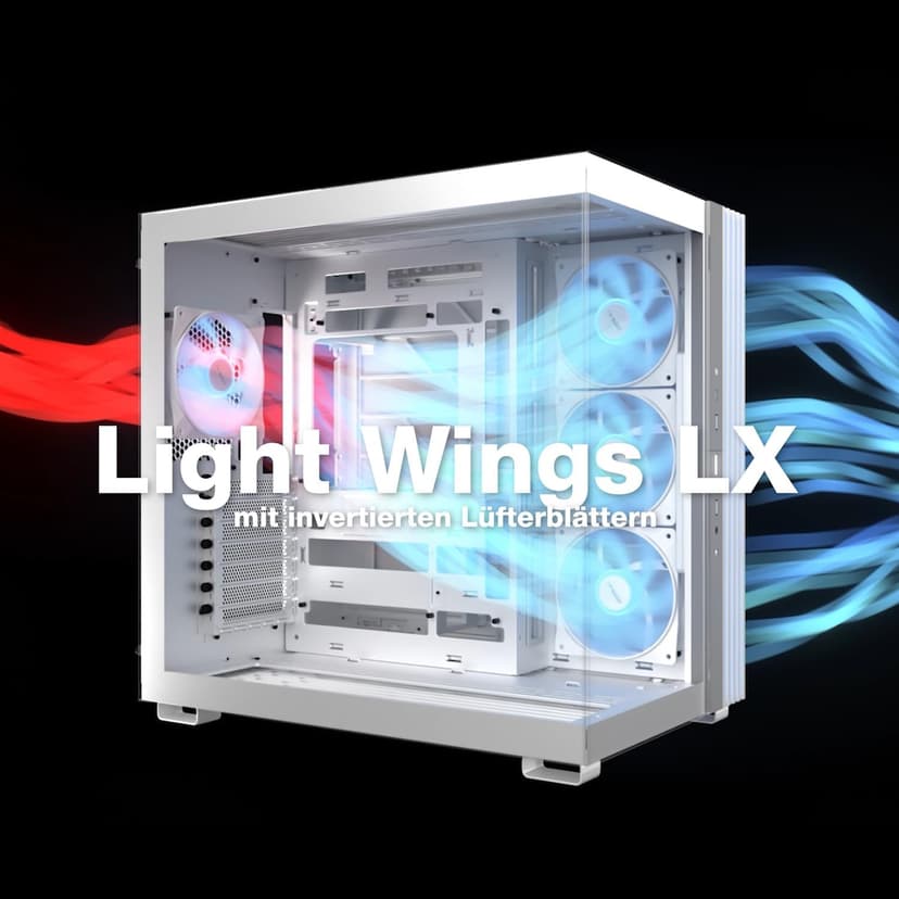 be quiet! Light Base 600 DX White PC Case | Fully Windowed Front and Side Panel | Dual Chamber | ARGB LED Strip | Inverted and Horizontal Layout Customizable | BGW66