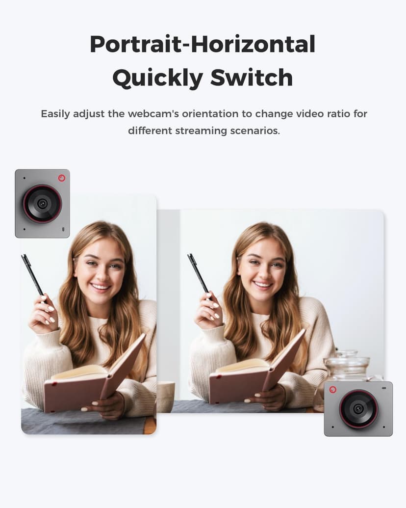 OBSBOT Meet 2-4K Webcam for PC with 1/2" Sensor, AI Framing & Autofocus, Beauty Mode, Lightweight, Gesture Control, HDR, Dual Microphone, 60 FPS, Web Cam for Streaming, Meeting, Gaming. (Space Grey)