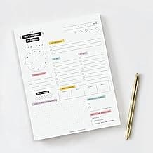 ThreeKin Let's Do This Daily Planner - 8.5"x11", 50 Tear-Off Sheets, Motivational Design, Goal Setting, Time Management, To-Do Lists, Productivity Organizer, Perfect for Home, Office, Students, Work