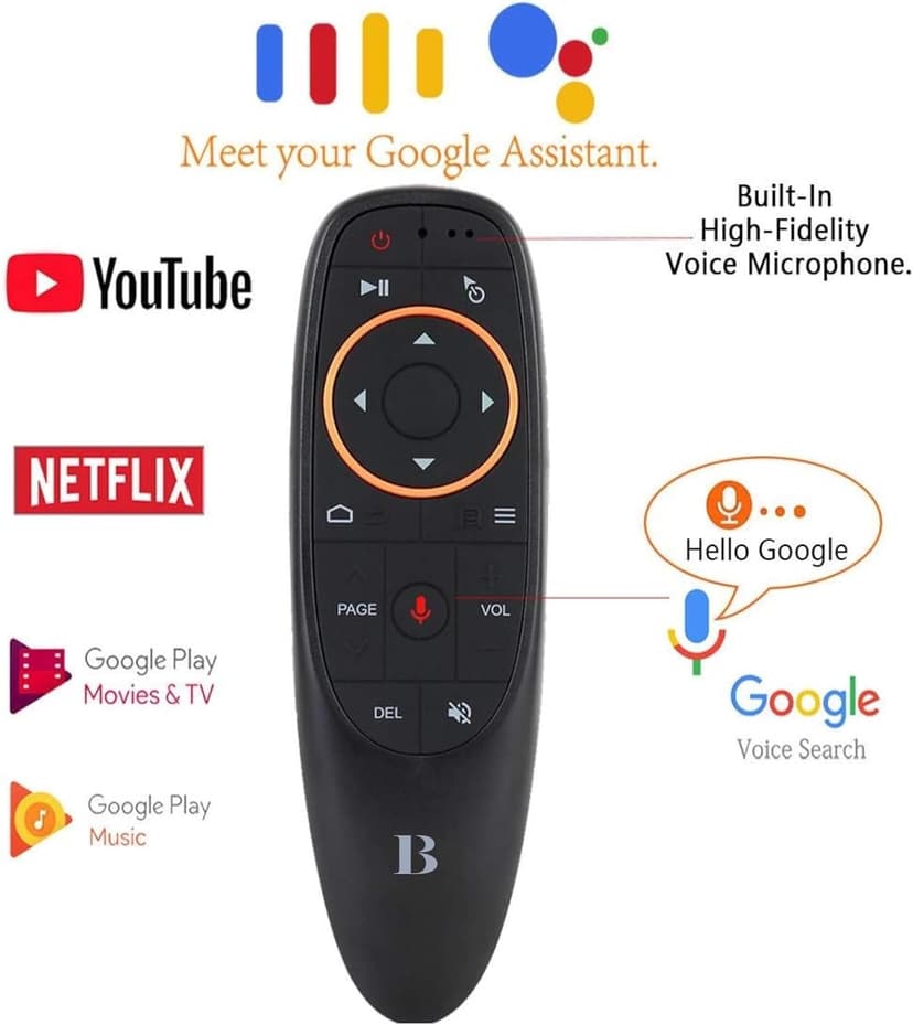 BL Air Mouse Remote Control, Voice Remote 2.4G RF Wireless Remote Control with 6-Axis Gyroscope IR Learning, USB Air Mouse Remote for PC Smart TV Android TV Box HTPC Laptop Projector Android Windows