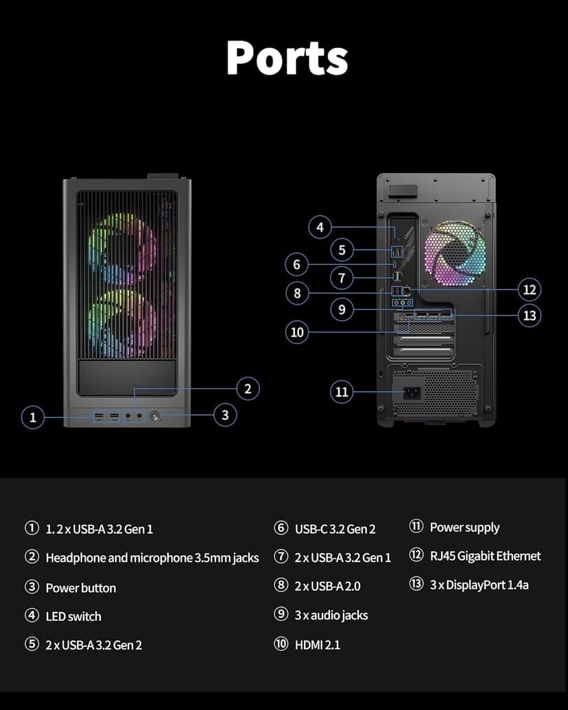 Lenovo Legion T5 Gen 8 Tower Gaming Desktop PC - NVIDIA GeForce RTX 4070 12GB GDDR6X • 64GB RAM, 1TB SSD • AMD Ryzen 7 7700 (up to 5.3GHz) • Windows 11 Pro • Wi-Fi 6E • HDMI