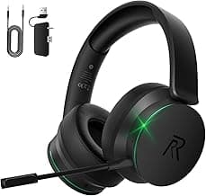 RYR Wireless Gaming Headset for Xbox Series X|S, Xbox One, PS5, PS4, Mac, Bluetooth 5.3, 3D Surround Sound, Rotatable Earmuffs, Gaming Headphones with Noise Canceling Microphones-Blackgreen