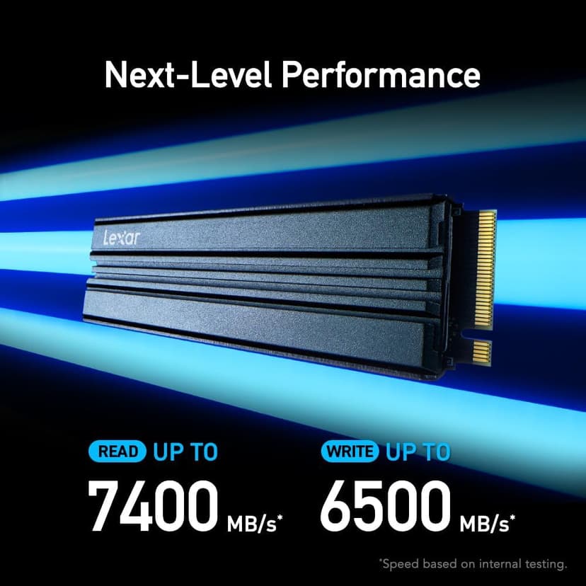 Lexar 1TB NM790 SSD with Heatsink PCIe Gen4 NVMe M.2 2280 Internal Solid State Drive, Up to 7400/6500 MB/s Read/Write, Compatible with PS5, for Gamers and Creators, Black (LNM790X001T-RN9NU)