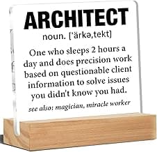 Funny Architect Gifts for Women Men, Gifts for Architects Architecture Major, Architect Definition Acrylic Desk Plaque Sign Office Home Decoration 4 x 4 Inches